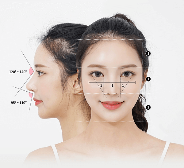 Tỷ lệ mũi lý tưởng cho nữ/ BVTM Hyundai Aesthetics 